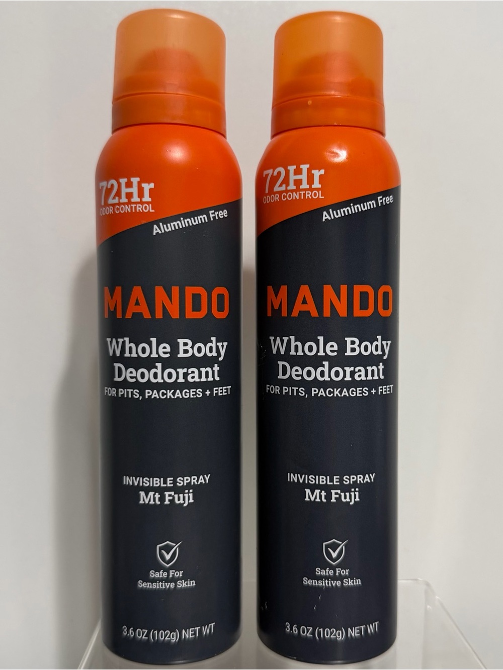 {2 Pack} MANDO Whole Body Deodorant Men Invisible Spray MT FUJI 3.6 oz ea ~ NEW
